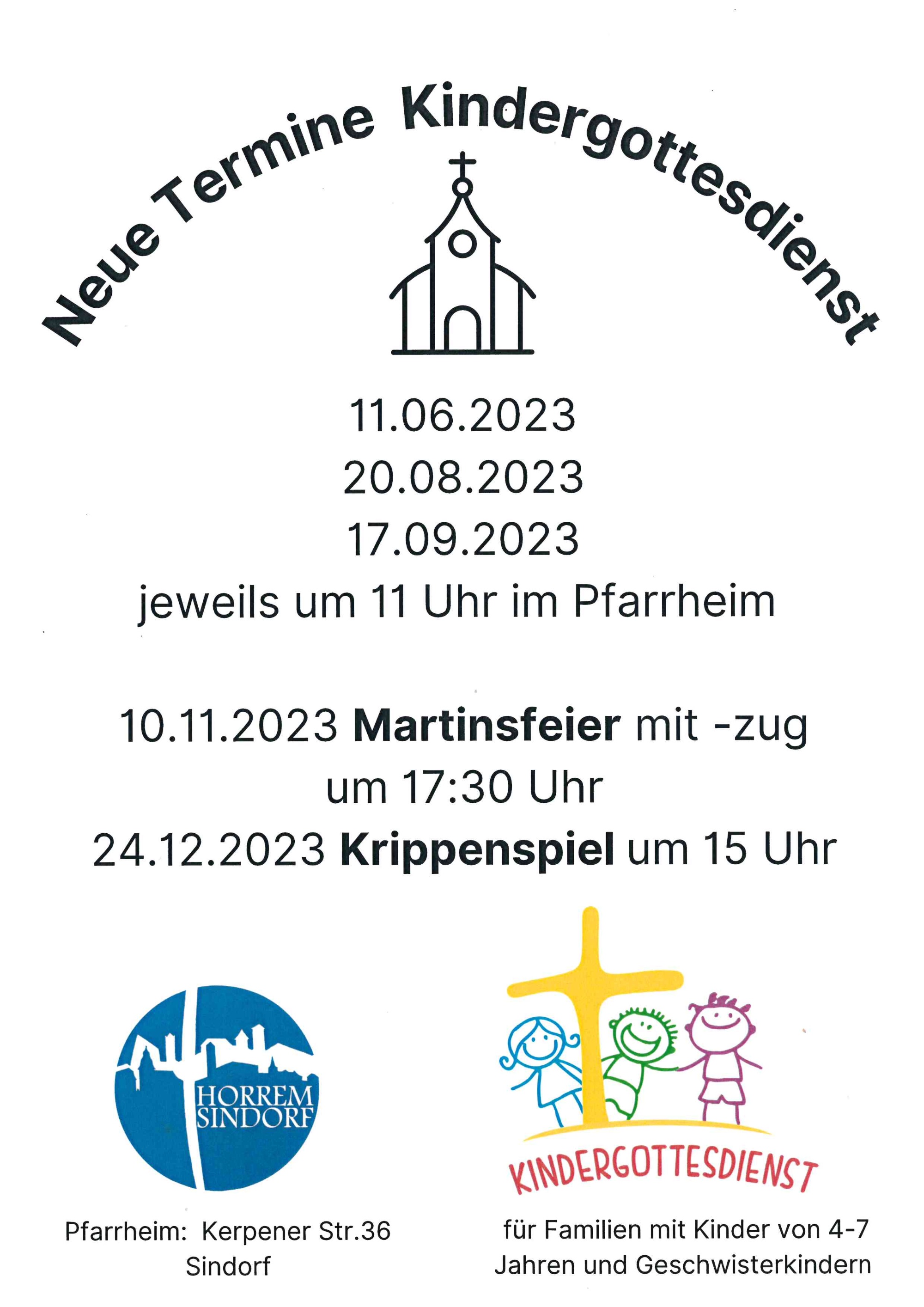 Termine Kindergottesdienst